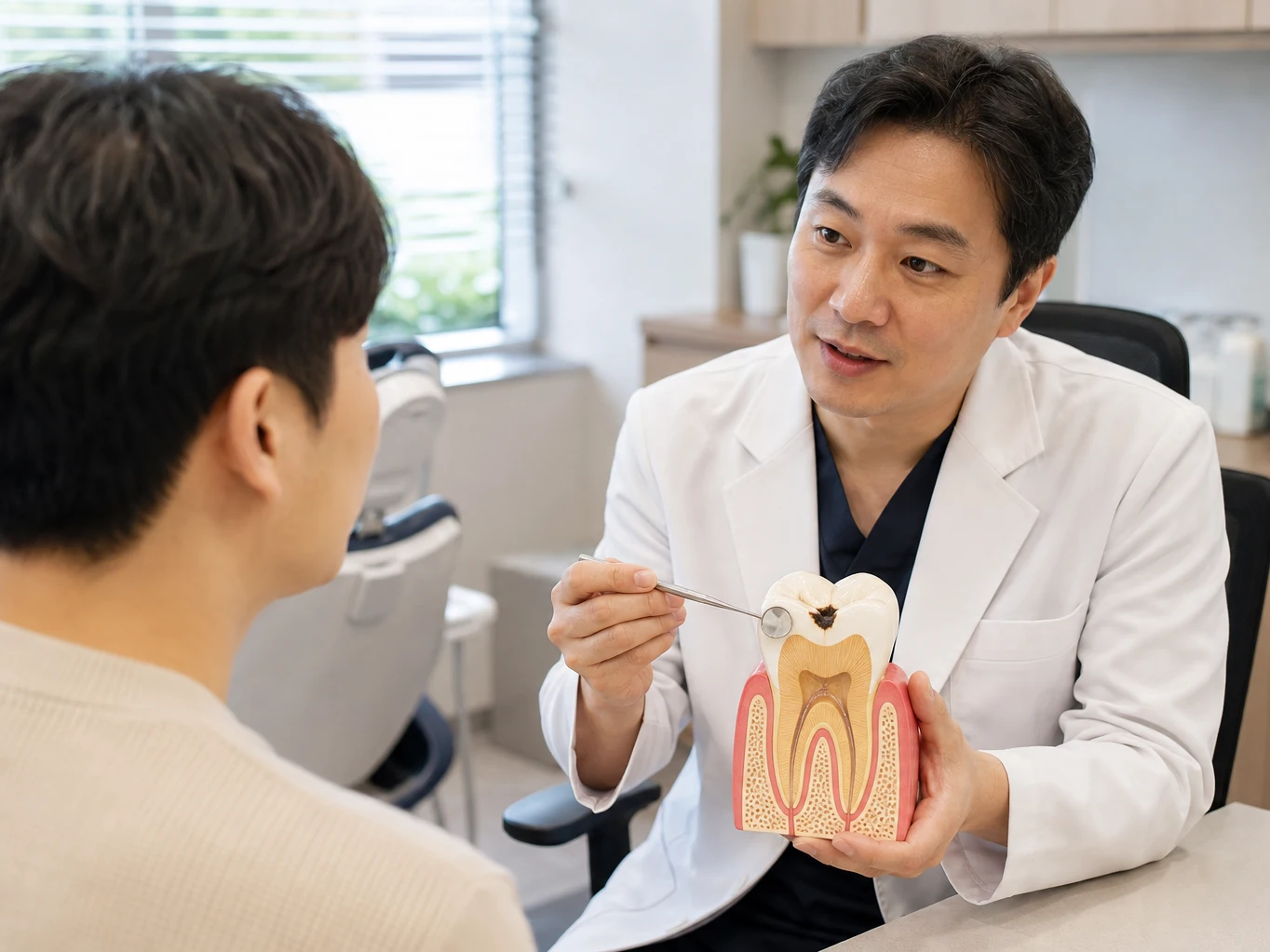 어금니 레진 비용 관련 진료 정보 확인 장면